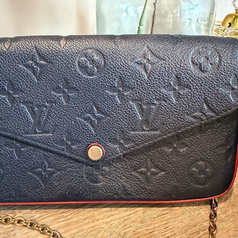 Louis Vuitton Navy Monogram Clutch